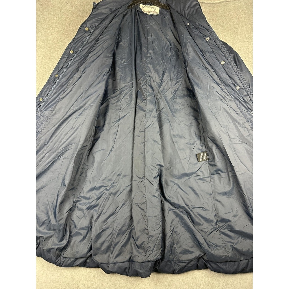 Downist Coat Womens Medium Blue Long Down Puffer Quilted Zip Collared Pockets - Picture 8 of 11